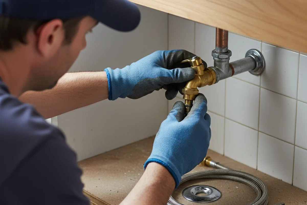 Shutoff valve and fitting work during Burst Pipe Repair in Rochester
